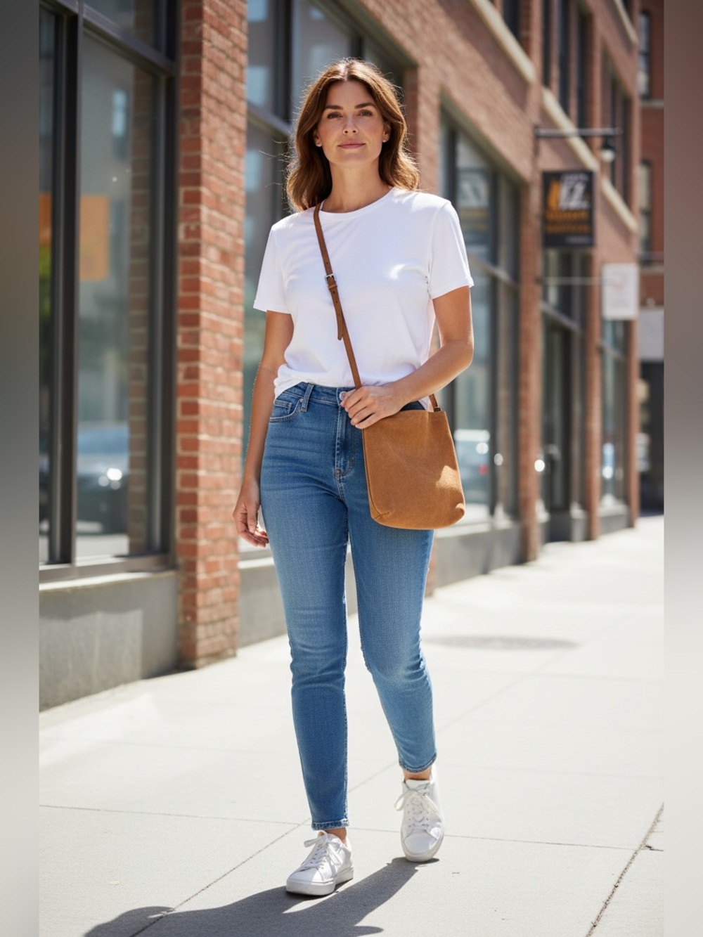 Banana Republic Classic Tan Suede Cow leather Crossbody Bag